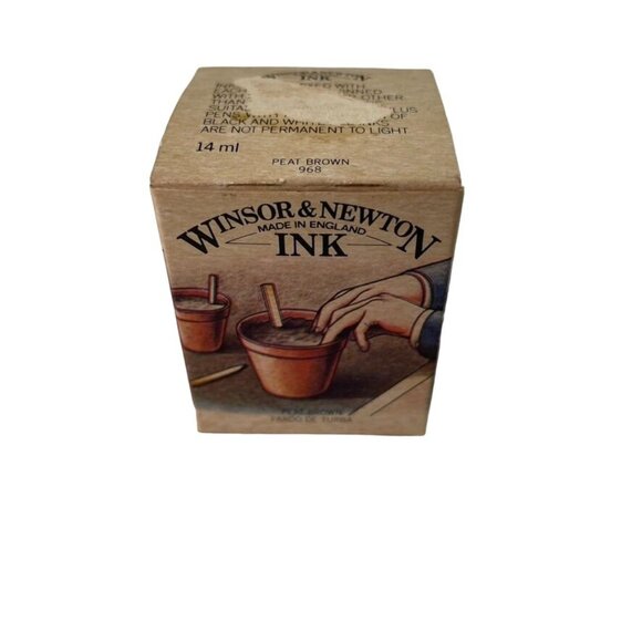 Vintage Winsor and Newton Ink Peat Brown 968 for u Calligrapy Mixed Media - Picture 3 of 4